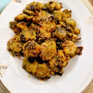 Low-Carb Crushed Brussels Sprouts